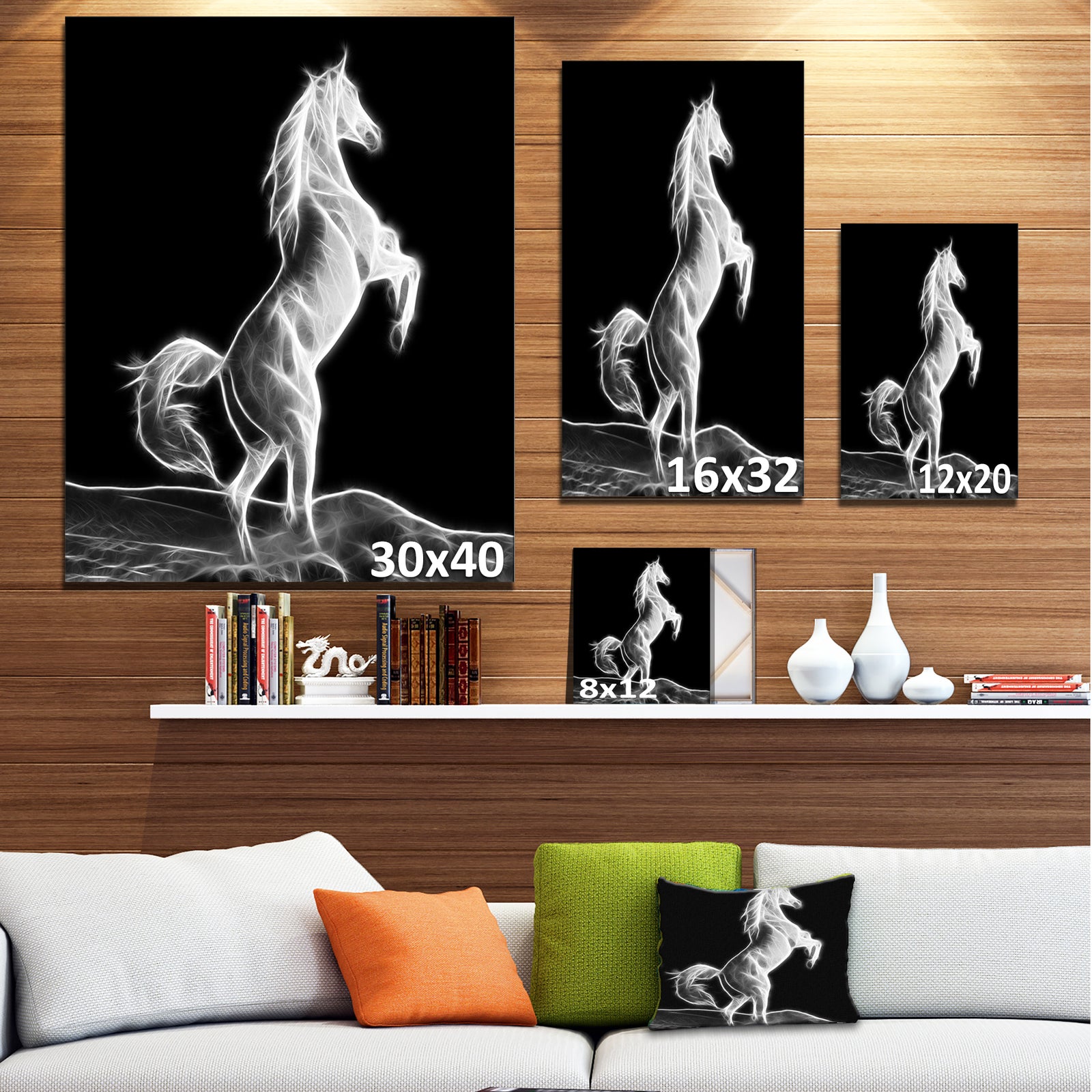 Large White Horse Sculpture - Extra Large Animal Artwork