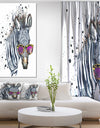 Funny Zebra Watercolor - Animal Canvas Art Print