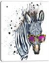 Funny Zebra Watercolor - Animal Canvas Art Print