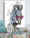 Funny Zebra Watercolor - Animal Canvas Art Print