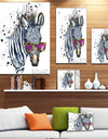 Funny Zebra Watercolor - Animal Canvas Art Print