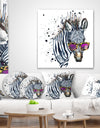 Funny Zebra Watercolor - Animal Canvas Art Print
