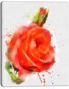 Red Hand-drawn Rose Sketch - Modern Floral Canvas Wall Art