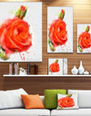 Red Hand-drawn Rose Sketch - Modern Floral Canvas Wall Art