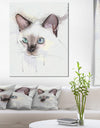 Cute Hand-drawn Cat Watercolor - Modern Animal Canvas Wall Art