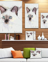 Cute Hand-drawn Cat Watercolor - Modern Animal Canvas Wall Art