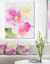 Light Pink Flowers Watercolor - Modern Floral Canvas Wall Art