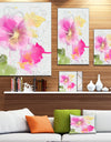 Light Pink Flowers Watercolor - Modern Floral Canvas Wall Art