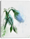 Green Tulip Sketch Watercolor - Modern Floral Canvas Wall Art