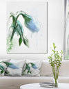 Green Tulip Sketch Watercolor - Modern Floral Canvas Wall Art