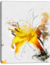 Yellow Lily Sketch Watercolor - Modern Floral Canvas Wall Art