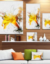 Yellow Lily Sketch Watercolor - Modern Floral Canvas Wall Art