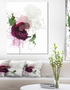 Purple Rose Sketch Watercolor - Modern Floral Canvas Wall Art