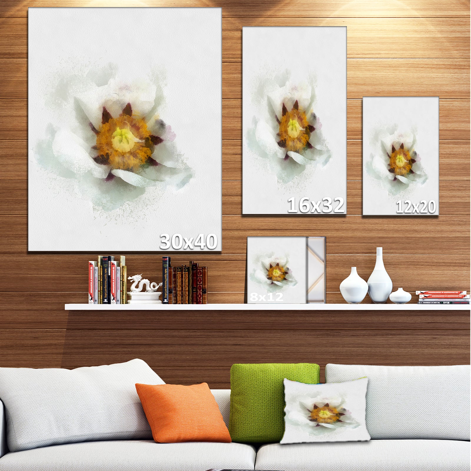Bloomy Poppy Flower Watercolor - Modern Floral Canvas Wall Art