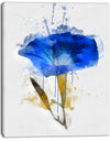 Blue Gentiana Alpina Watercolor - Modern Floral Canvas Wall Art