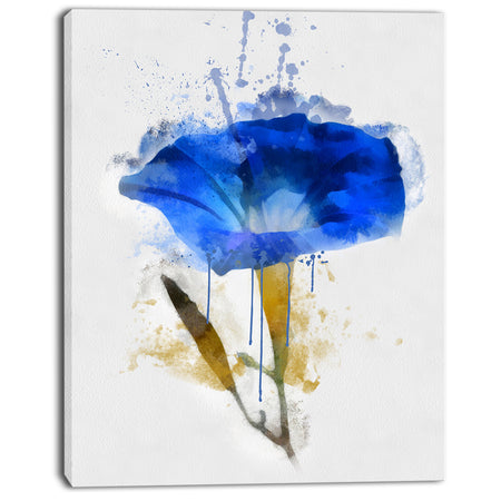 Blue Gentiana Alpina Watercolor - Modern Floral Canvas Wall Art