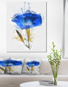 Blue Gentiana Alpina Watercolor - Modern Floral Canvas Wall Art