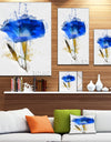 Blue Gentiana Alpina Watercolor - Modern Floral Canvas Wall Art