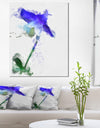 Blue Bellflower Sketch Watercolor - Modern Floral Canvas Wall Art