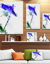 Blue Bellflower Sketch Watercolor - Modern Floral Canvas Wall Art