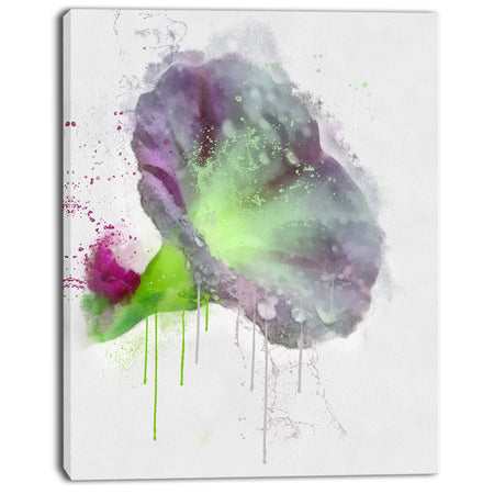 Violet Gentiana Alpina Watercolor - Modern Floral Canvas Wall Art