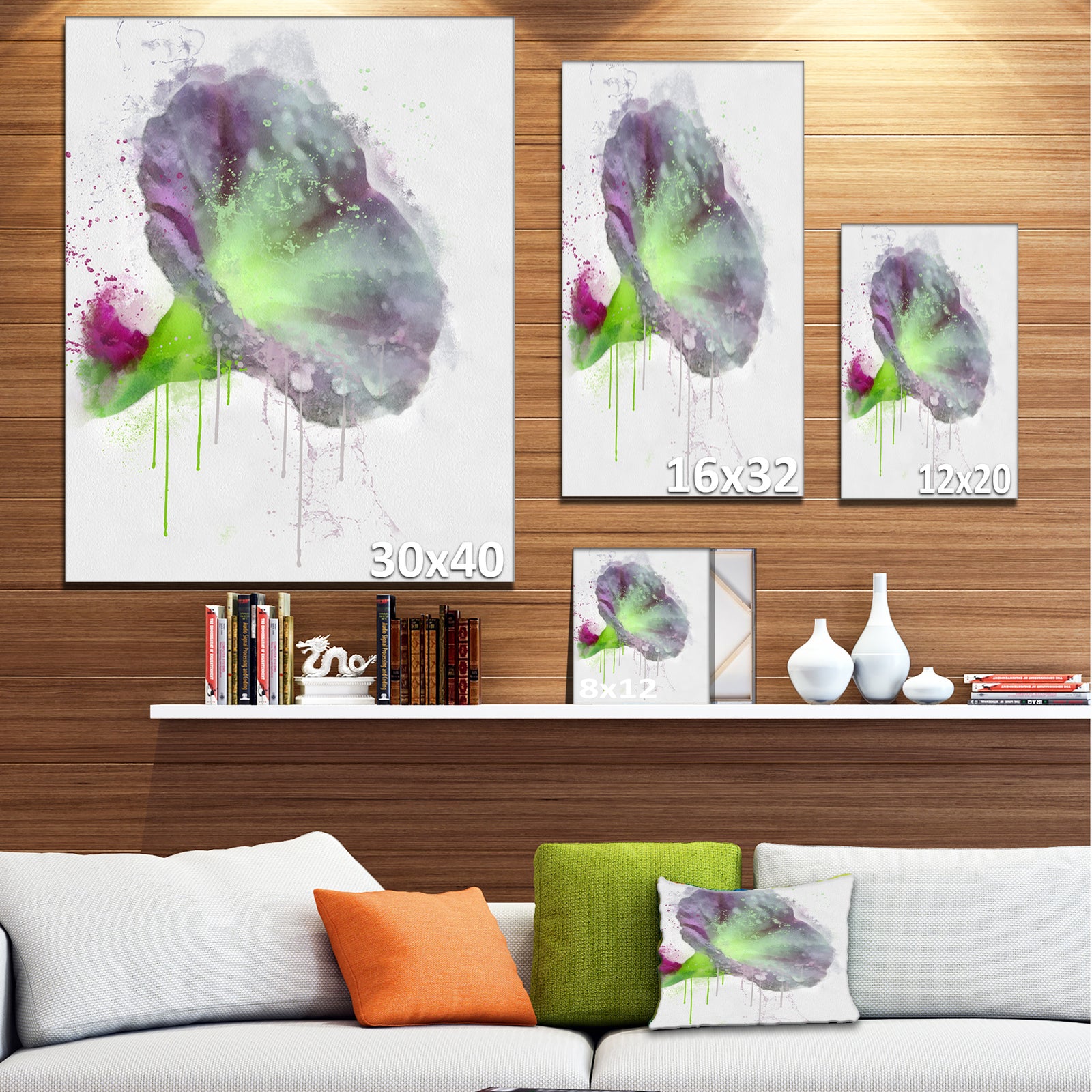 Violet Gentiana Alpina Watercolor - Modern Floral Canvas Wall Art