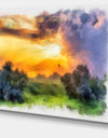 Beautiful Landscape Watercolor - Landscape Canvas Wall Art