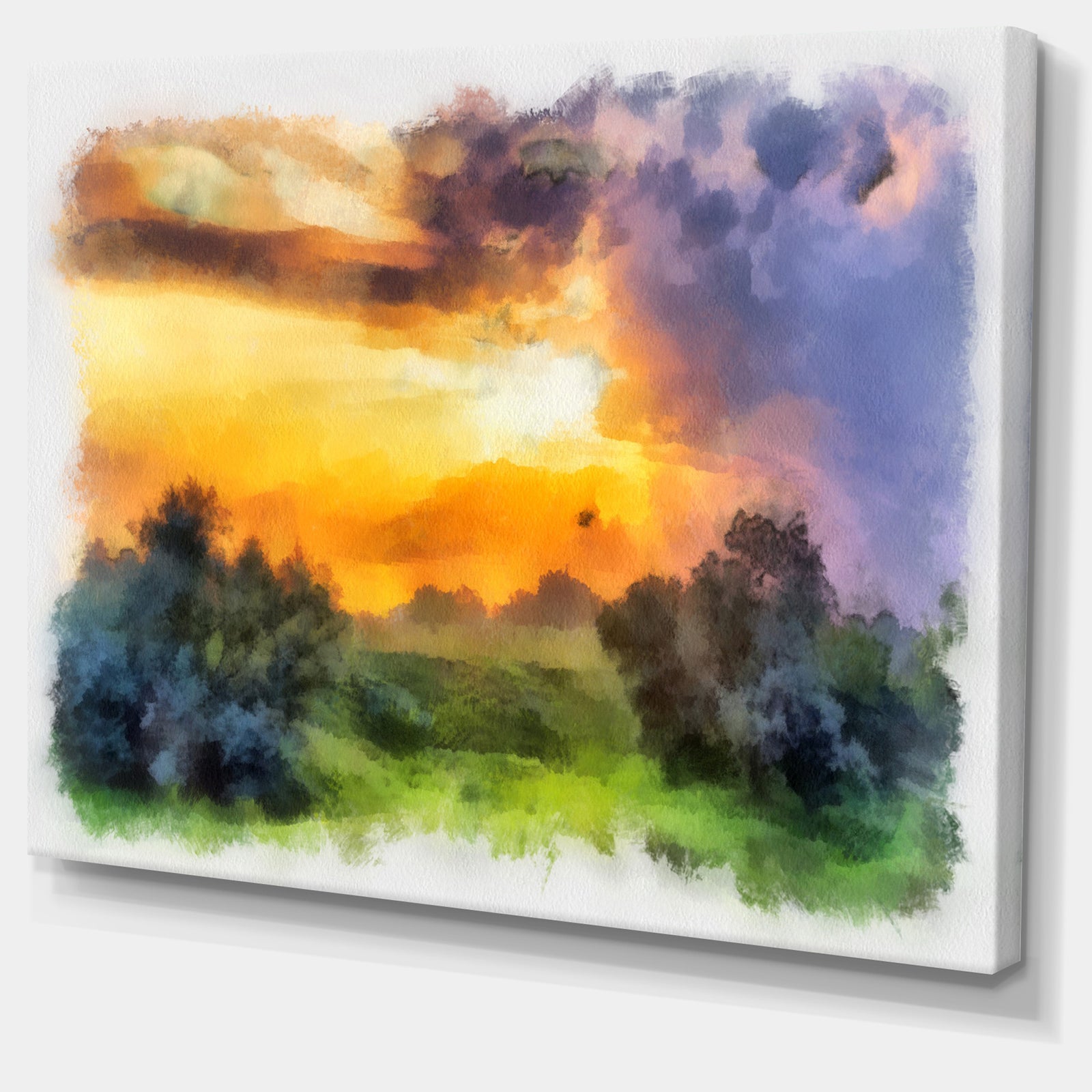 Beautiful Landscape Watercolor - Landscape Canvas Wall Art