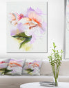 White Begonia Flower Watercolor - Modern Floral Canvas Wall Art