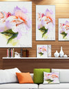 White Begonia Flower Watercolor - Modern Floral Canvas Wall Art