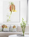 Brown Tulip Sketch Watercolor - Modern Floral Canvas Wall Art