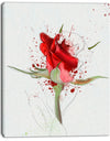 Bright Hand-drawn Red Rose Sketch - Modern Floral Canvas Wall Art