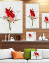 Bright Hand-drawn Red Rose Sketch - Modern Floral Canvas Wall Art