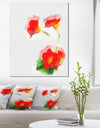 Red Gentiana Alpina Watercolor - Modern Floral Canvas Wall Art