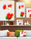 Red Gentiana Alpina Watercolor - Modern Floral Canvas Wall Art