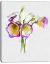 Eustoma Flowers Watercolor Sketch - Modern Floral Canvas Wall Art