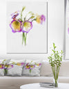 Eustoma Flowers Watercolor Sketch - Modern Floral Canvas Wall Art