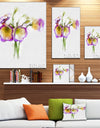 Eustoma Flowers Watercolor Sketch - Modern Floral Canvas Wall Art