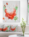 Red Rose Illustration Watercolor - Modern Floral Canvas Wall Art