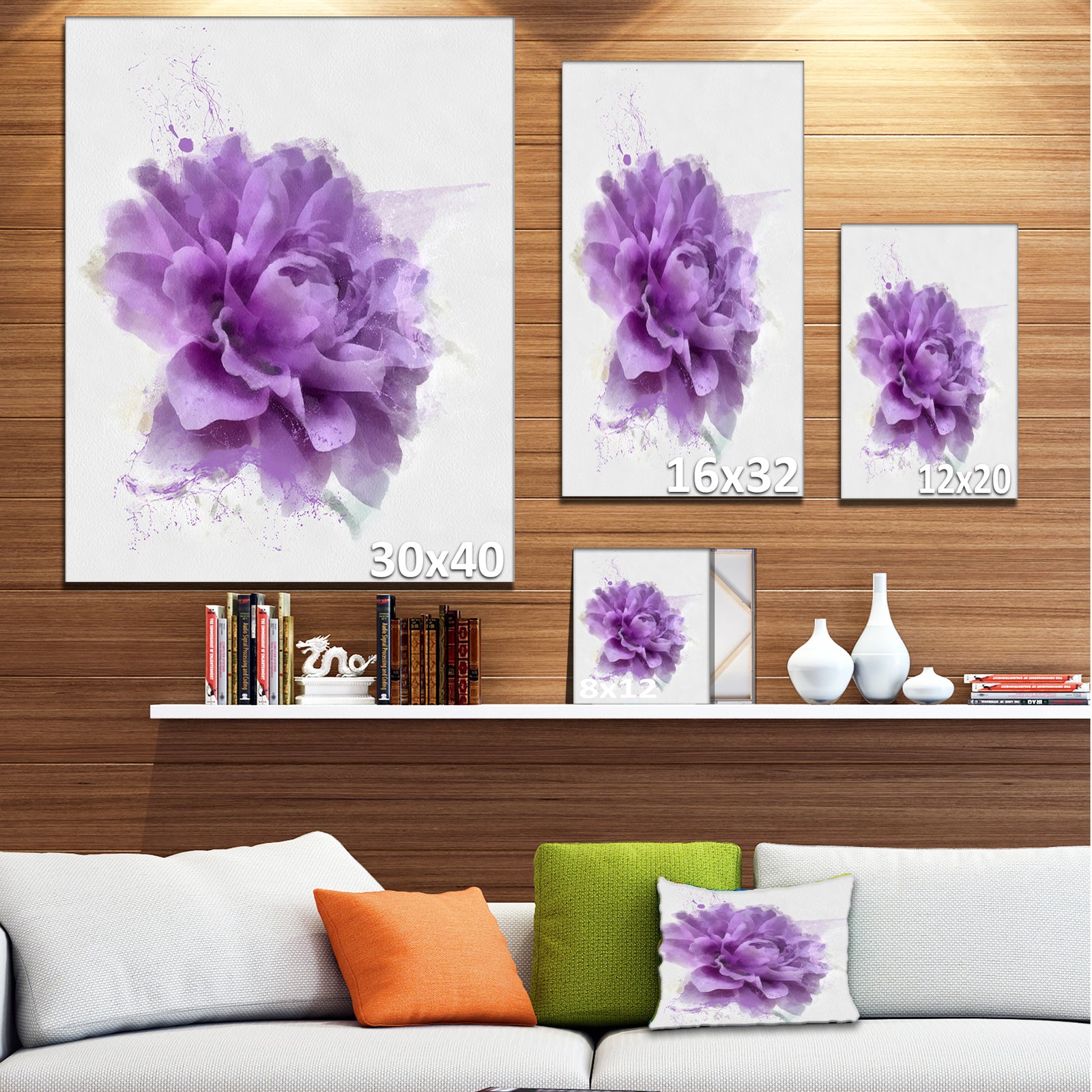 Rose Watercolor Illustration Modern Floral Canvas Wall Art