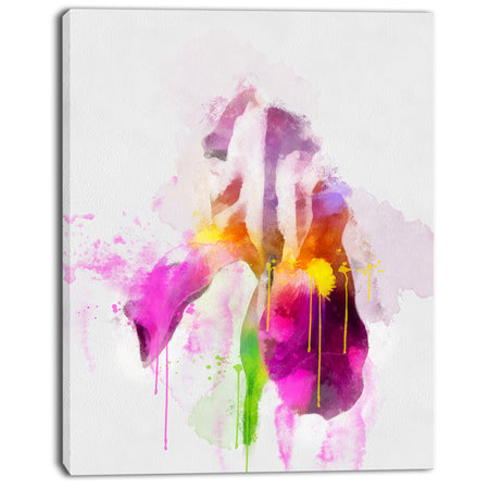 Purple Rose Illustration Watercolor - Modern Floral Canvas Wall Art