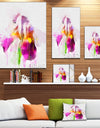 Purple Rose Illustration Watercolor - Modern Floral Canvas Wall Art