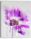 Beautiful Purple Rose Watercolor - Modern Floral Canvas Wall Art