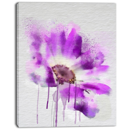 Beautiful Purple Rose Watercolor - Modern Floral Canvas Wall Art