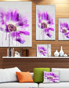 Beautiful Purple Rose Watercolor - Modern Floral Canvas Wall Art