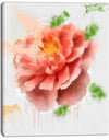 Light Red Rose Sketch Watercolor - Modern Floral Canvas Wall Art