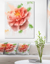 Light Red Rose Sketch Watercolor - Modern Floral Canvas Wall Art