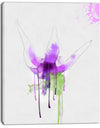 Purple Flower with Green Splash - Modern Floral Canvas Wall Art