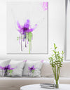 Purple Flower with Green Splash - Modern Floral Canvas Wall Art