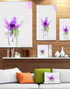 Purple Flower with Green Splash - Modern Floral Canvas Wall Art